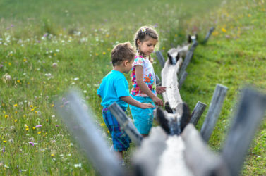 Water games on the Alpe di Siusi