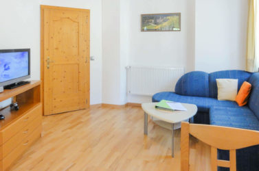Wohnzimmer in der Ferienwohnung West am Koflerhof
