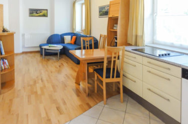 Wohnzimmer in der Ferienwohnung West am Koflerhof