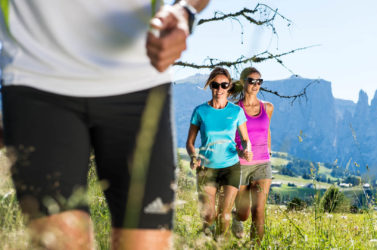 Running on Alpe di Siusi